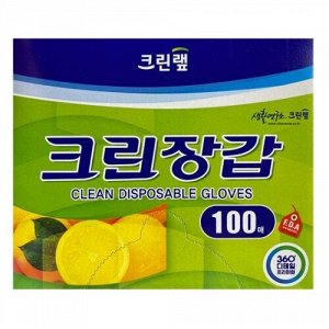 Перчатки одноразовые полиэтиленовые Clean Wrap плотные, размер M 100шт Корея