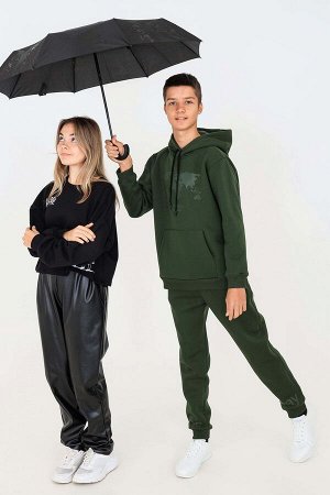 Костюм Варианты расцветки: хаки, антрацит
Ткань:  футер 3-х нитка с начесом, Состав: 70% хлопок/ 30% полиэстер
Спортивный костюм однотонный для девочек и мальчиков из футера 3-х нитки с начесом. Ткань