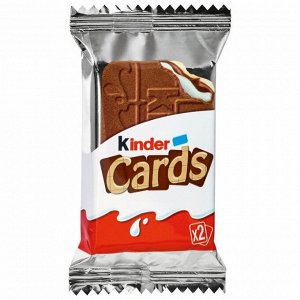 Вафельное печенье с молочной начинкой Kinder Cards T2 / Киндер Кардс 25,6 гр