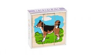 Кубики деревянные Домашние животные 9 эл