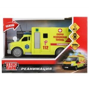 Технопарк. "Реанимация" арт.WY670-YE 19,5см,свет+звук, пластик, инерц, открыв. двери в кор