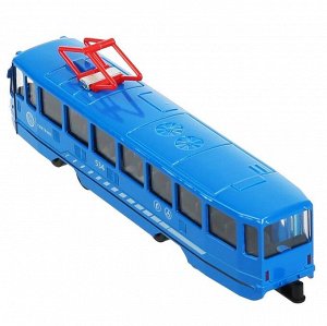 Технопарк. Трамвай свет-звук 18,5 см, двери, инерц, синий, арт.TRAM71403-18SL-BU