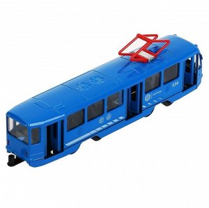 Технопарк. Трамвай свет-звук 18,5 см, двери, инерц, синий, арт.TRAM71403-18SL-BU