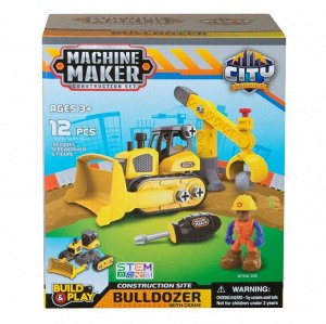 Набор Junior Builder Бульдозер, Кран, акс