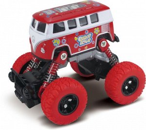 Машина пластиковая FUNKY TOYS FT61076 Автобус die-cast, инерционный, красный, 1:46