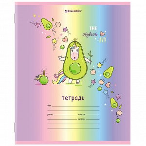 Тетрадь 12л, КЛЕТКА, BRAUBERG  обложка картон, ЕДИНОРОГ, 1 шт., 106458