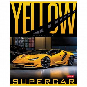 Тетрадь А5 48 листов HATBER скоба, клетка, обложка картон, YELLOWsupercar (5 видов в спайке), 48Т5В1