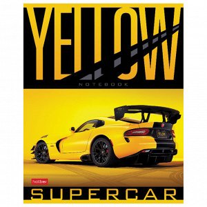 Тетрадь А5 48 листов HATBER скоба, клетка, обложка картон, YELLOWsupercar (5 видов в спайке), 48Т5В1