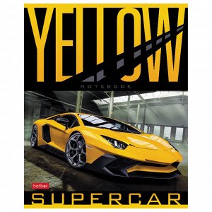 Тетрадь А5 48 листов HATBER скоба, клетка, обложка картон, YELLOWsupercar (5 видов в спайке), 48Т5В1