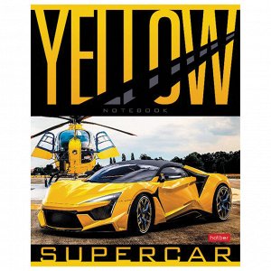 Тетрадь А5 48 листов HATBER скоба, клетка, обложка картон, YELLOWsupercar (5 видов в спайке), 48Т5В1