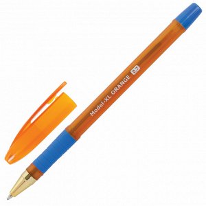 Ручка шариковая масляная с грипом BRAUBERG Model-XL ORANGE, СИНЯЯ, узел 0,7мм, линия 0,35мм, 143246