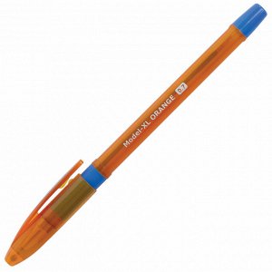 Ручка шариковая масляная с грипом BRAUBERG Model-XL ORANGE, СИНЯЯ, узел 0,7мм, линия 0,35мм, 143246