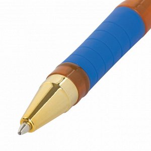 Ручка шариковая масляная с грипом BRAUBERG Model-XL ORANGE, СИНЯЯ, узел 0,7мм, линия 0,35мм, 143246
