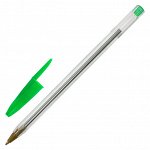 Ручка шариковая STAFF Basic Budget BP-04, ЗЕЛЕНАЯ, линия письма 0,5мм, с штрихкодом, 143871