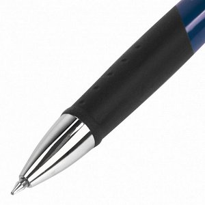Ручка шариковая автоматическая с грипом BRAUBERG Urban, СИНЯЯ, хромированные детали, 0,7мм, линия 0,35мм, 143260