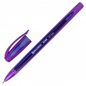 Ручка шариковая масляная BRAUBERG "BOMB GT Color", СИНЯЯ, прорезиненный корпус ассорти, 0,7мм, 143346