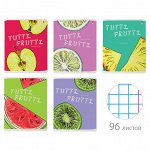Тетрадь А5 96 листов АЛЬТ скоба, клетка, гибридный лак, Fresh &amp; Fruity (5 видов), 7-96-1159