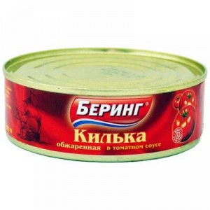 Килька Беринг балтийская обжаренная в томатном соусе б/к, 240г