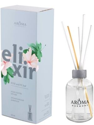 AROMA HARMONY, Диффузор ароматический ELIXIR ROSE AND FIG LEAF, 50 мл