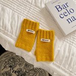 Женские митенки, цвет желтый