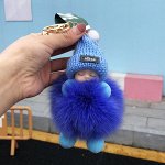 Меховой брелок &quot;кукла&quot;, цвет синий
