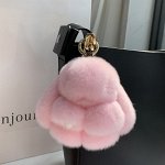 Меховой брелок &quot;кролик&quot;, цвет розовый