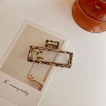 Заколка для волос &quot;крабик&quot;, анималистический принт, цвет коричневый/черный