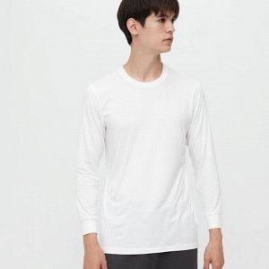 UNIQLO Heattech - мужская футболка с круглым вырезом и рукавами 9/4 - белая