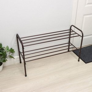 Подставка для обуви, 2 яруса, 82,5х32х48,5 см, цвет медный антик