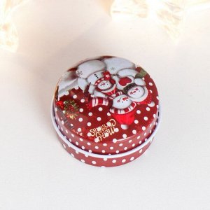 СИМА-ЛЕНД Шкатулка металл круг &quot;Зимняя сказка&quot; МИКС 4х4х2,8 см