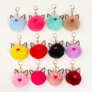 Пушистик на кольце "Зайка" МИКС d=7 см