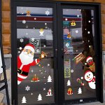 Новогодние наклейки на окна - Дед Мороз и Новогодние Герои