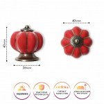 Ручка-кнопка PEONY Ceramics 001, керамическая, красная