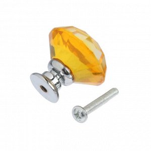 Ручка кнопка CAPPIO, цвет золото "Алмаз", стеклянная, d=30 мм