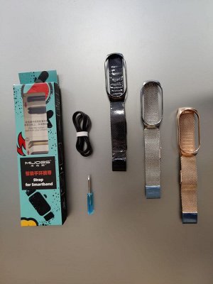 Металлический ремешок для фитнес-браслета Xiaomi Mi Band 7(Миланская петля)