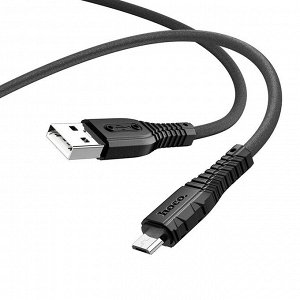 USB кабель Hoco Nano Silicone MicroUSB 2.4A, 1 м
