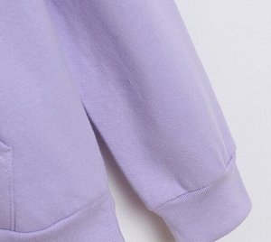 Толстовка на флисе с капюшоном и принтом, фиолетовый