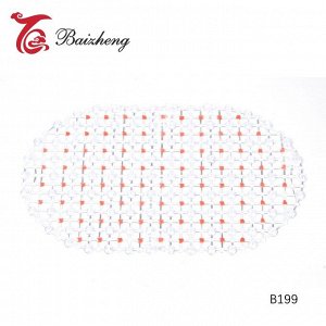 Baizheng Коврик для ванной/ Коврик противоскользящий с присосками, 63*34CM