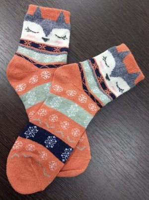 Носки детские шерстяные с ангорой цвет Оранжевый