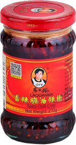Соус на основе растительных масел с хрустящим перцем чили  &quot;Lao Gan Ma&quot; 210гр. ст/б 1*24