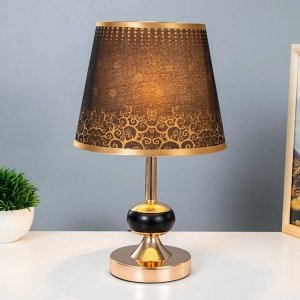 Настольная лампа с подсветкой "Ариэль" Е27 40Вт черно-золотой 21х21х34 см RISALUX