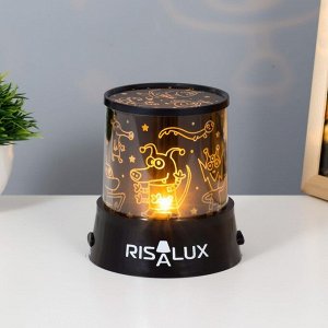 RISALUX Ночник-проектор &quot;Инопланетянин&quot; LED USB/от батареек черный 10,8Х10,8Х11,5 см