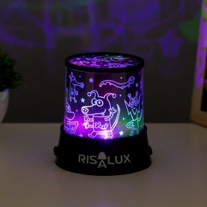 Ночник-проектор "Инопланетянин" LED USB/от батареек черный 10,8х10,8х11,5 см