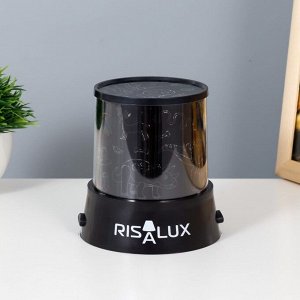 RISALUX Ночник-проектор &quot;Динозавры&quot; LED USB/от батареек черный 10,8Х10,8Х11,5 см