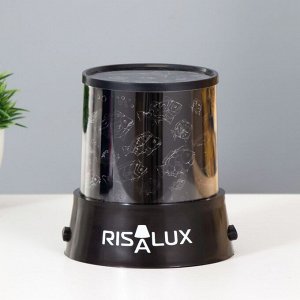 RISALUX Ночник-проектор &quot;Морской мир&quot; LED USB/от батареек черный 10,8Х10,8Х11,5 см