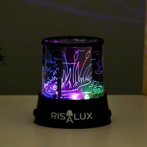 Ночник-проектор "Квакушки" LED USB/от батареек черный 10,8х10,8х11,5 см RISALUX