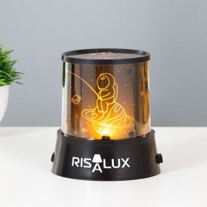 RISALUX Ночник-проектор &quot;Космонавт в космосе&quot; LED USB/от батареек черный 10,8Х10,8Х11,5 см