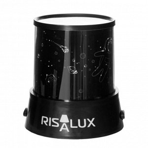 Ночник-проектор "Космонавт в космосе" LED USB/от батареек черный 10,8х10,8х11,5 см RISALUX