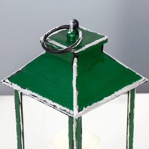 Ночник "Фонарь со свечой" LED от батареек 3хААА зеленый 14х14х29,5 см RISALUX
