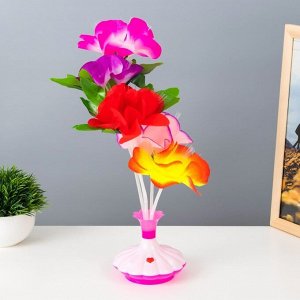 Фигурка светящаяся RISALUX «Букет», LED-ночник, от батареек, МИКС